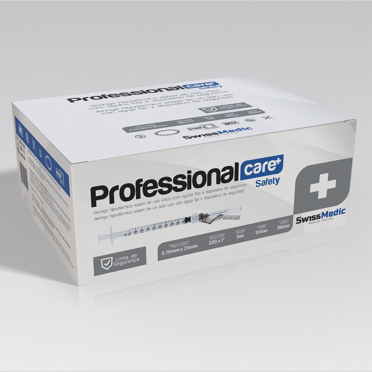 Seringas Hipodérmicas com Agulha e Dispositivo de Segurança 0.70mm x 25mm