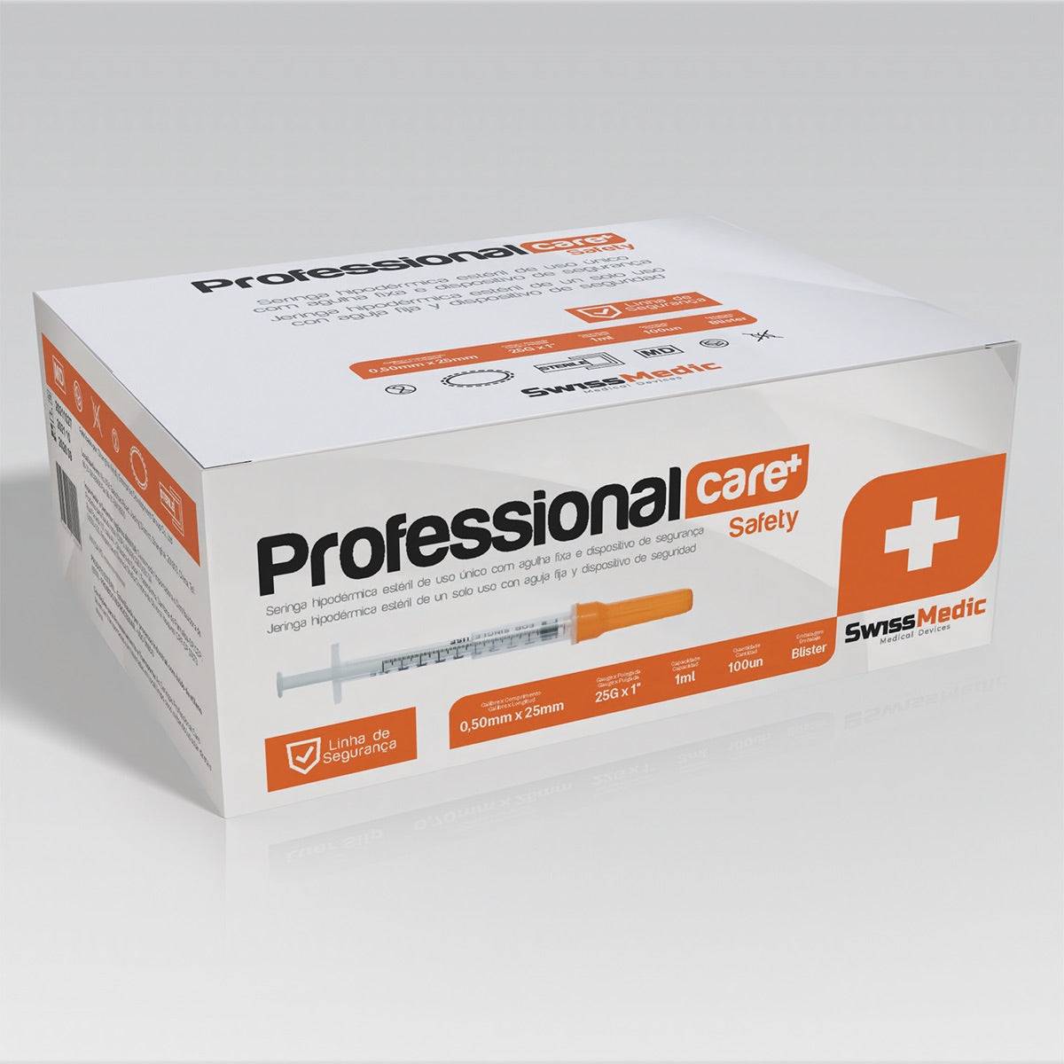 Seringas Hipodérmicas com Agulha e Dispositivo de Segurança 0.50mm x 25mm
