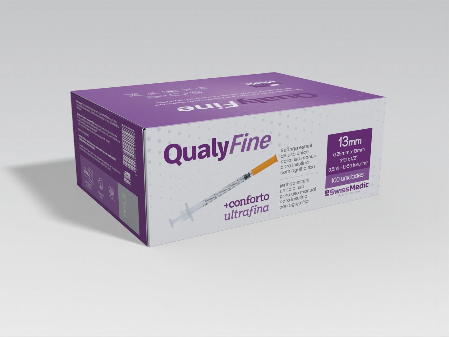 Seringas para Insulina com Agulha Fixa 13mm (0.5 /1 ml)