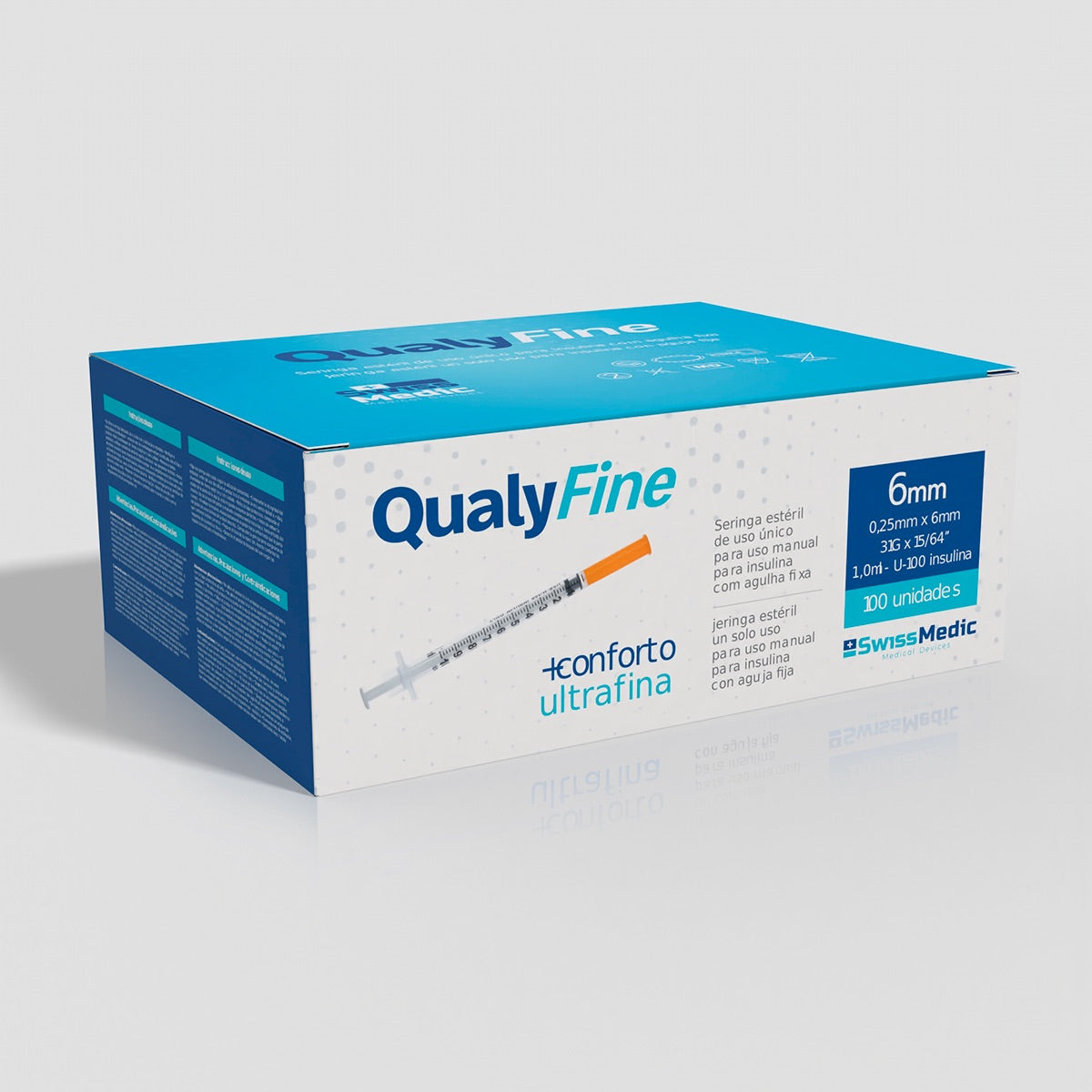 Seringas para Insulina com Agulha Fixa 0.25mm x 6mm