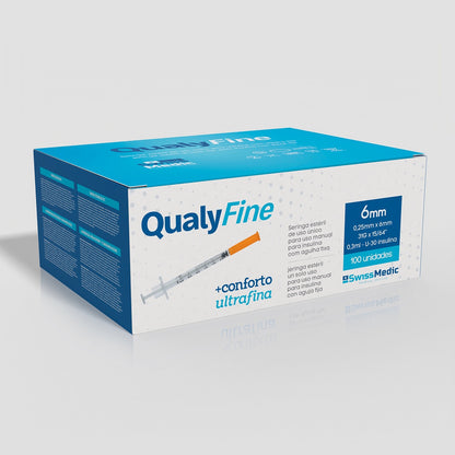 Seringas para Insulina com Agulha Fixa 0.25mm x 6mm